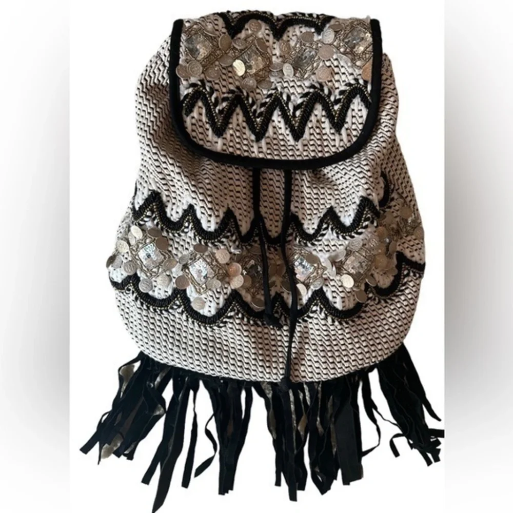 America & Beyond Embellished Flap Backpack